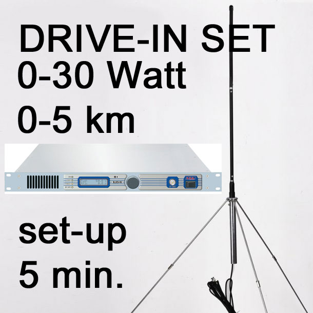 Drive-In set - 0,3-30 Watt / 0-5 km RVR Blues FM stereo radio
