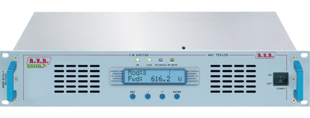 RVR TEX502LCD FM Transmitter 500 watt Stereo - RVR Elettronica FM ...