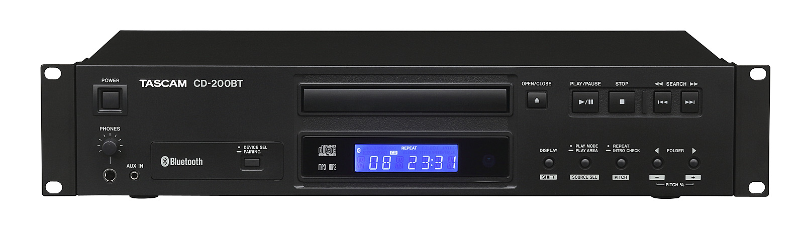 Tascam CD-200BT Rackmount Professional CD Player with Bluetooth Wireless